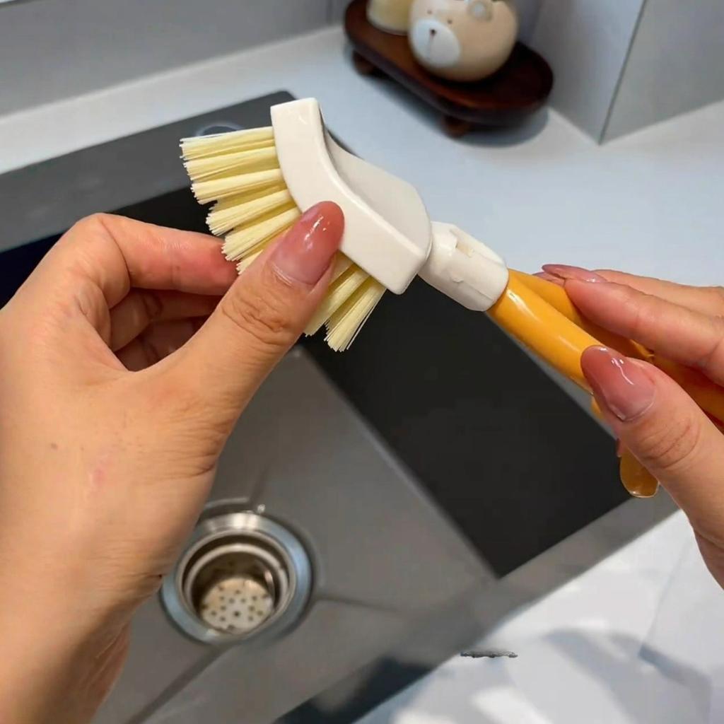 Triangular gap brush toilet floor brush Household bathroom Showerhead hole brush Kitchen hard bristle cleaning brush
