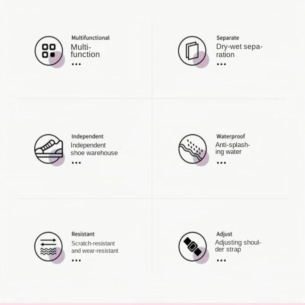 Fashionable Waterproof Travel Backpack Shoe Compartment Multi-pockets Sports Backpack Zip Closure Study Backpack Outdoor