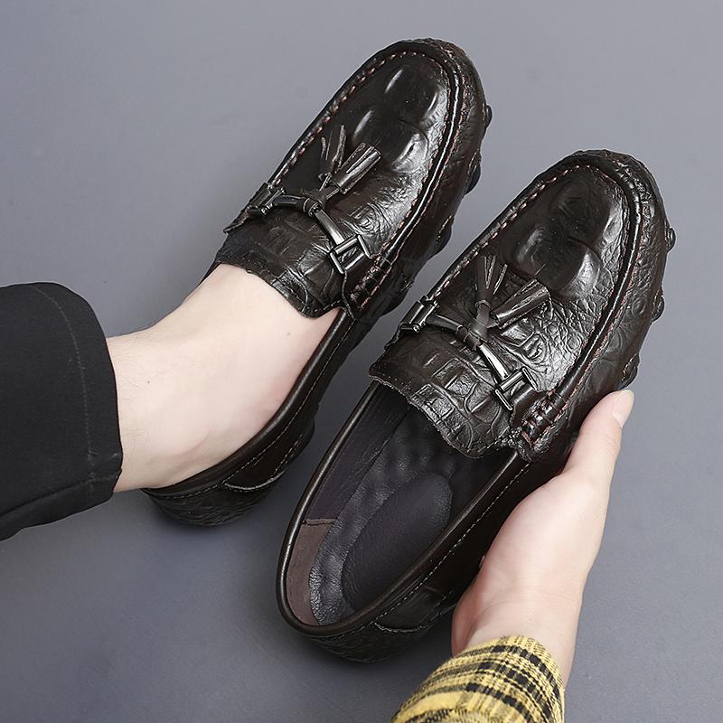 Черные кожаные туфли. Мужская модная повседневная обувь. Деловые модельные мужские — фото 15