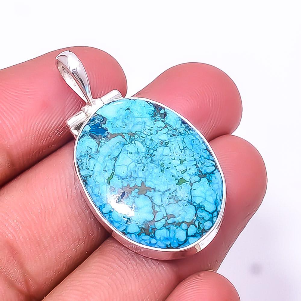 

Подвеска из стерлингового серебра 925 пробы с магнезитом и бирюзой 1,56 дюйма P805132410