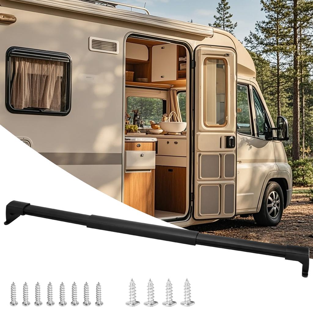 RV Screen Door Handle 550 730mm Adjustable Aluminum Alloy with Anti Slip Grip Sturdy Support for Campers Trailers and