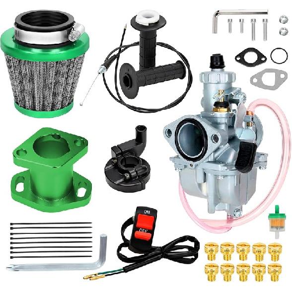 FVRITO VM22 26mm Carburetor Throttle Assembly Main Jets Kit for Predator 212cc 224cc 196cc Non Hemi Coleman CT200U BT200X Mini Bike KT196 Go Kart
