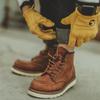 Men Boots American Retro Tooling Boots Casual Crazy Horse Leather Men's Boots Vintage Lace Up Ankle Boot Cowboy Boots