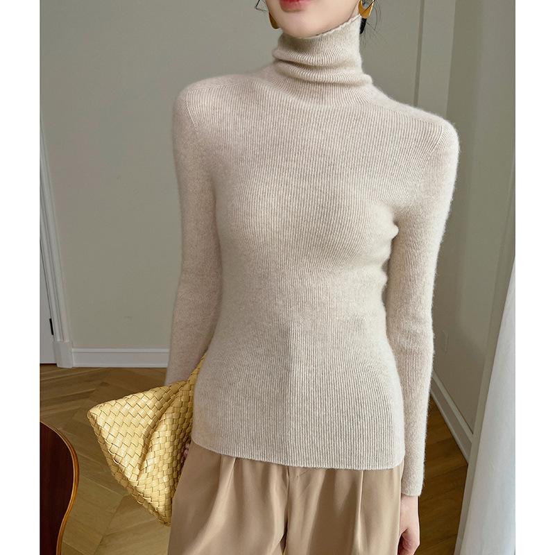 Little Goat Pure Cashmere Women's Slim-Fit Black Turtleneck Sweater