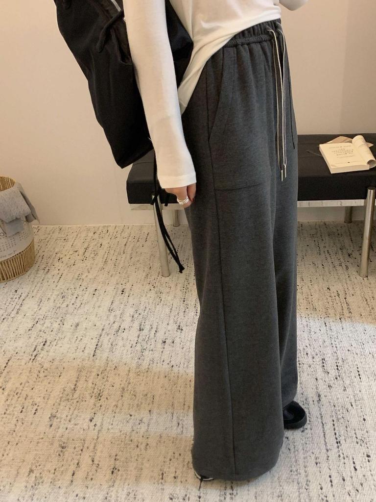 Damen Freizeit-Herbsthose mit weitem Bein und Fleece-Futter