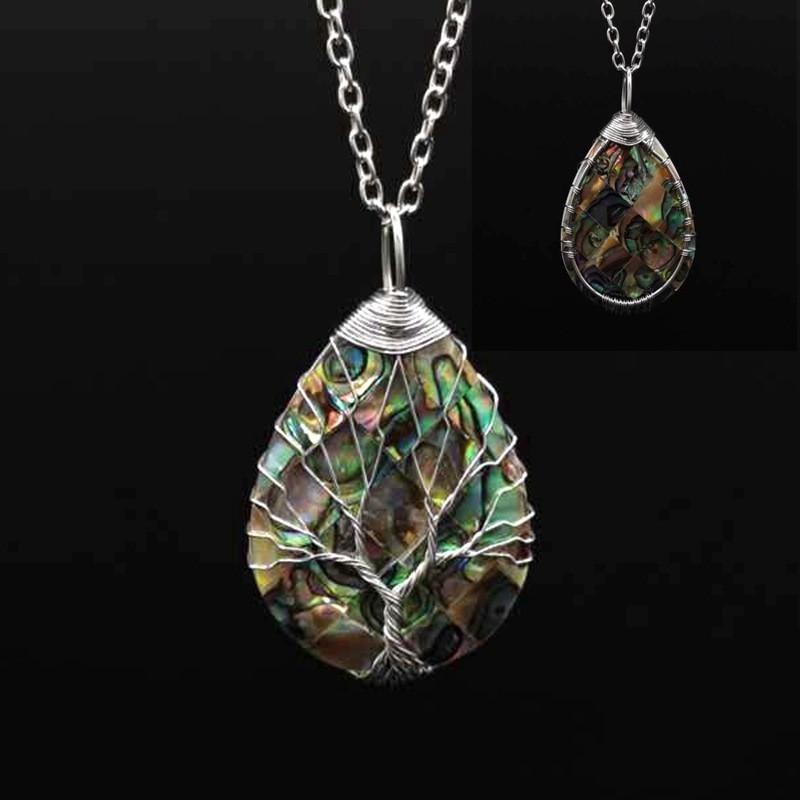 Natural Abalone Shell Pendant Necklace With Silver Finish For Women Gift And Travel Souvenir