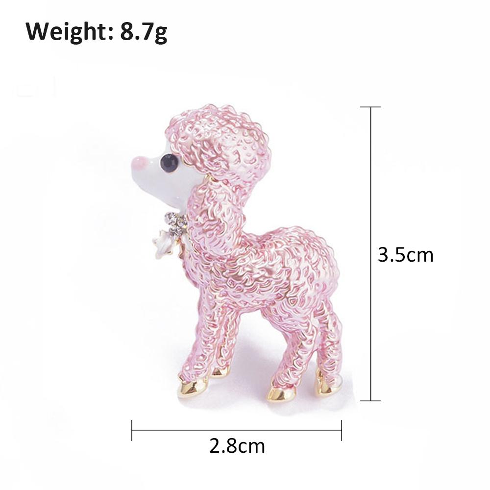 Niedliche rosa Hundebroschen, Emaille, Welpenbrosche, Strass, Schmuck, Hochzeitsgeschenke