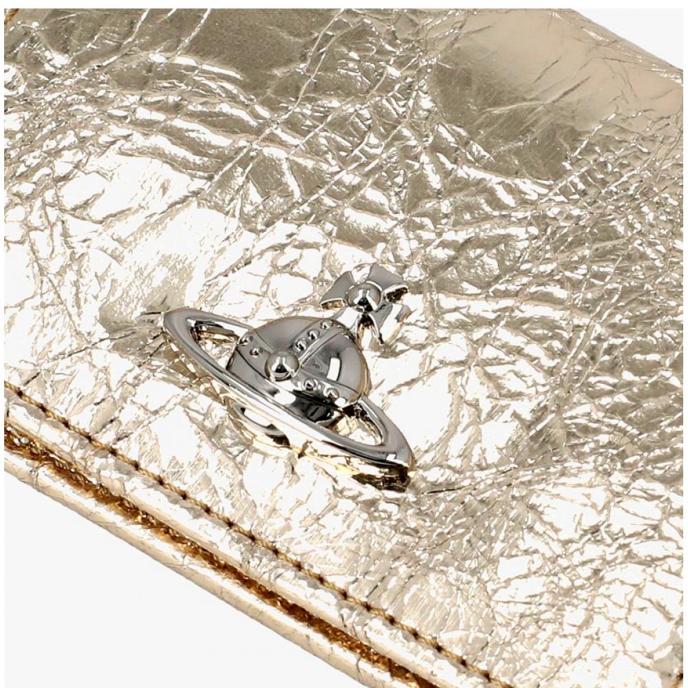 Vivienne Westwood Metallic Crinkle Cardholder 5402000pu L00a7 R401