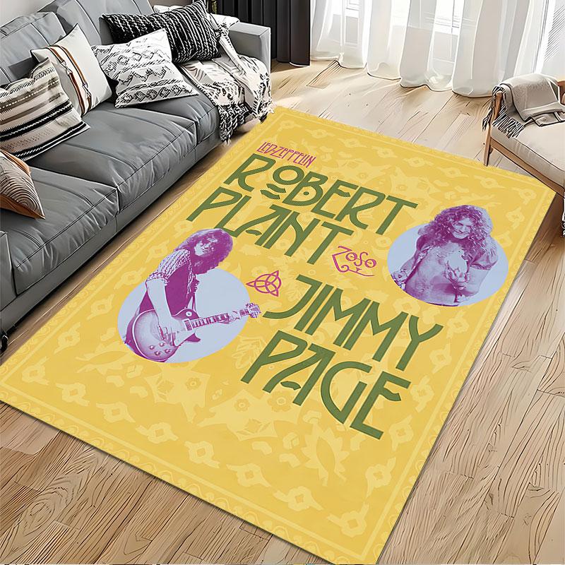 Led Zeppelin Robert Plant Rug suitable as a non-slip mat for the living room or bedroom sofa