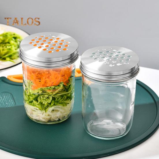 1/2Pcs Mason Jar Grater Lid for Regular Mouth Jar Easy To Carry Store Rust-Resistant Stainless Steel Strong Wear Resistance Multipurpose Canning Lids