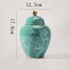 Chinese Ceramic Tea Canister Green Flower Candy Canister Delicate Multifunctional Coffee Bean Food Storage Jar Moisture-proof