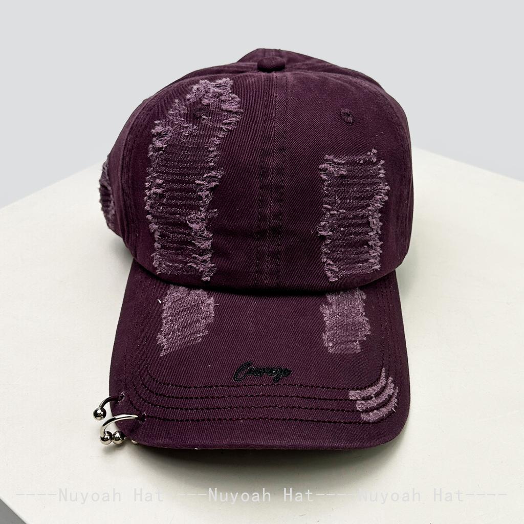 Neue Unisex Persönliche Eisenringe Buchstabenstickerei Baseballkappen Sonnenschutz Gebrochener Stil Vielseitig Nische Schirmmützen Mode Retro