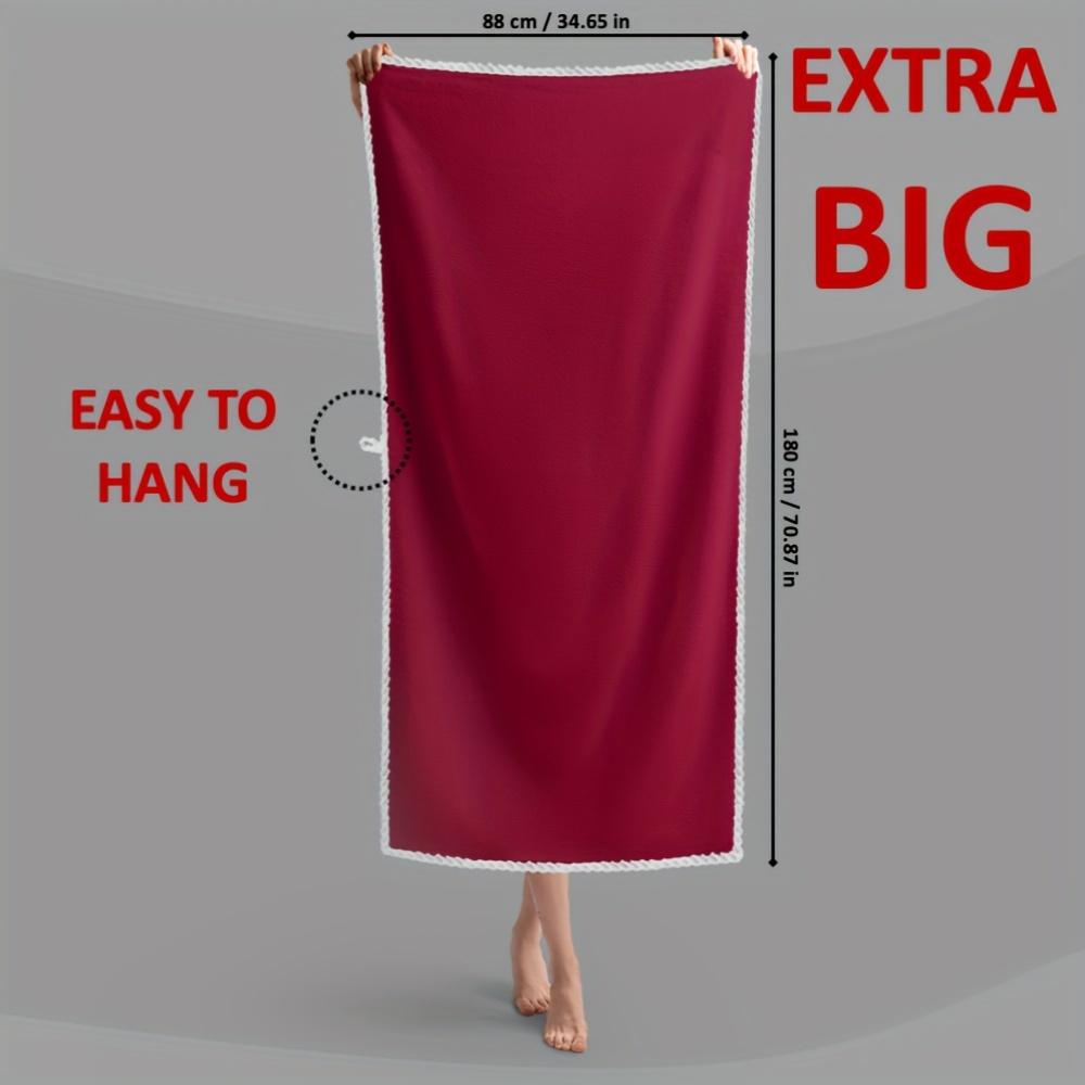 Luxury Polyester Bath Sheet - Modern Woven Oblong Towel, Super Soft Space Theme, Solid Pattern, Extra Large & Ultra Absorbent - 290gsm