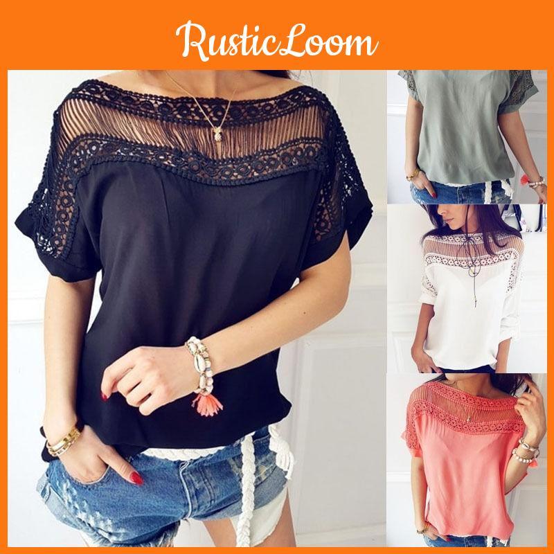 Ladies Fashion Womens Casual Loose Tops Blouse Short Sleeve Summer Tshirt