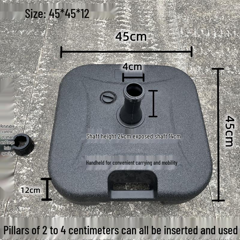 Наполняемая водой наружная подставка для зонта с центральным стержнем