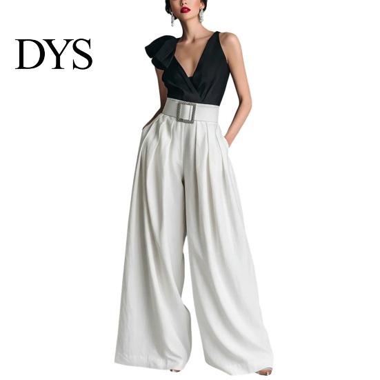 Casual Women Bottoms Pants High Waist Pure Color Oversized Wide Leg Trousers with Belt Pockets Loose Fit Business Soft Breathable