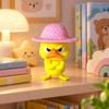 3D Printed Duck Figurine Set of 4 with Angry Face and Crossed Arm, Textured Hat Decorations for Office Desks, Display Shelves, and Entryways