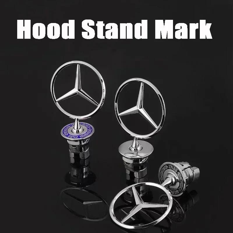 1Pcs Car Star Logo Hood Badge Front Metal EmblemFor Mercedes Benz Maybach C E S Class W204 W205 W212 W213 W211 W220 W222 W223