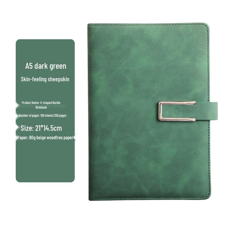 A5 Soft Sheepskin Notebook with Pen Loop & Logo Customization - Thick Journal for Business Meetings