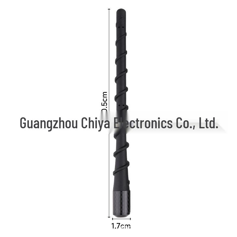 Antenna Radio per Auto in Fibra di Carbonio, AM/FM, Spirale 18cm, Universale, Segnale Forte, Design Elegante