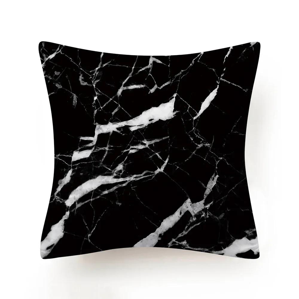 New Black White Marble Texture Cushion Cover 30X50/40X40/45X45CM Ultra Soft Lumbar Pillowcase Sofa Seat Throw Pillows Decor Home