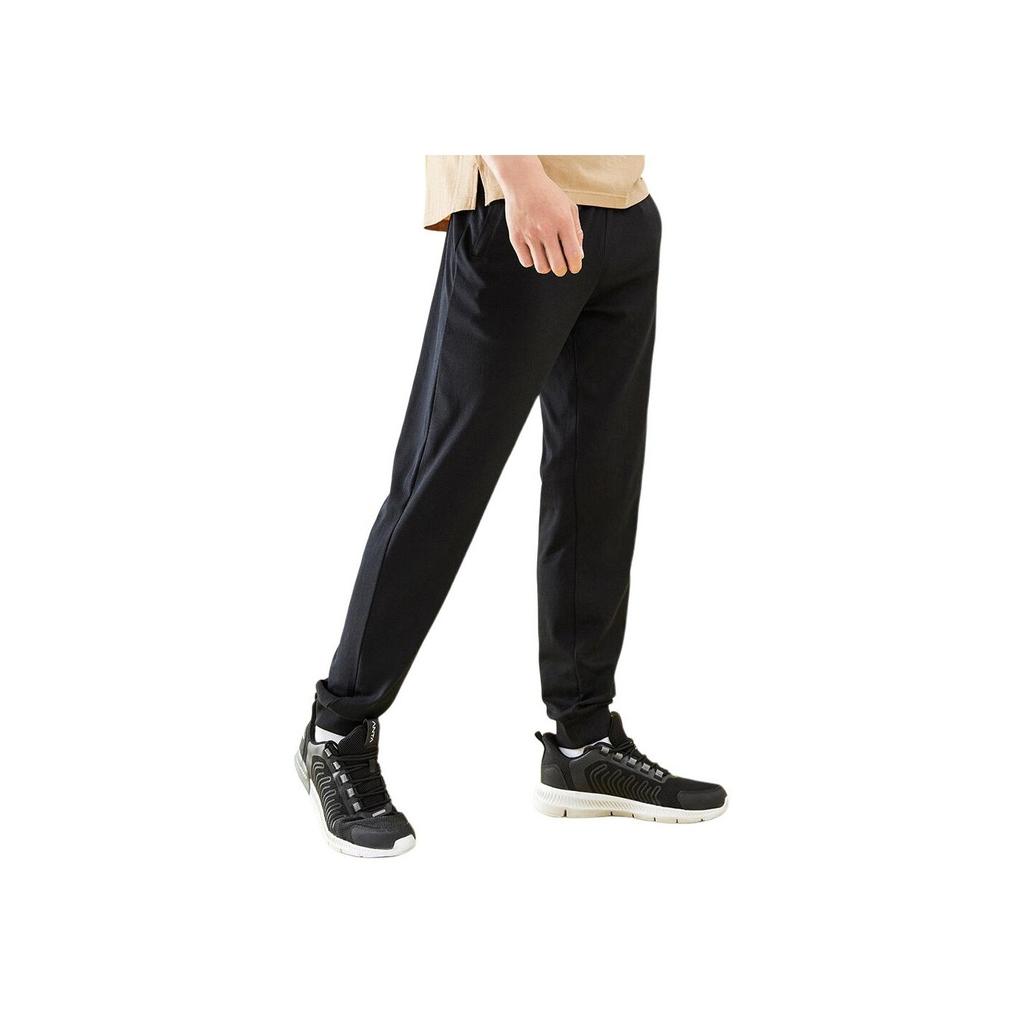 Anta Solid Color Logo Identification Cuffed Loose Knit Sports Pants Men Pants 952327316-3
