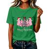 Women's Christmas Printed Short Sleeve T-Shirt Casual Holiday Top