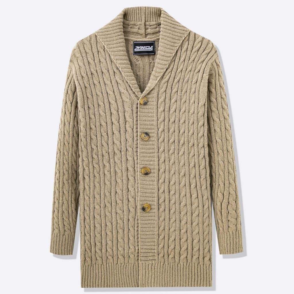 Men's Knitting Spring Autumn Slim Fit Cardigan Coat Male British Style Button Long Sleeve Jacket