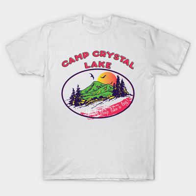 T Shirt damski obóz kryształowe jezioro Horror film kostium na halloween Harajuku drukuj Kawaii Tshirt letnia koszulka damska z krótkim rękawem Top Tee
