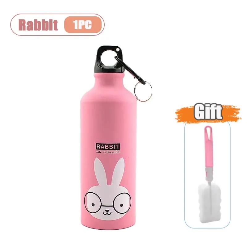 500ML Cartoon Aluminium Wasserflasche Niedlicher Tierdruck Edelstahl Wasserflasche mit Deckel Isolierter Becher Kaffeetasse