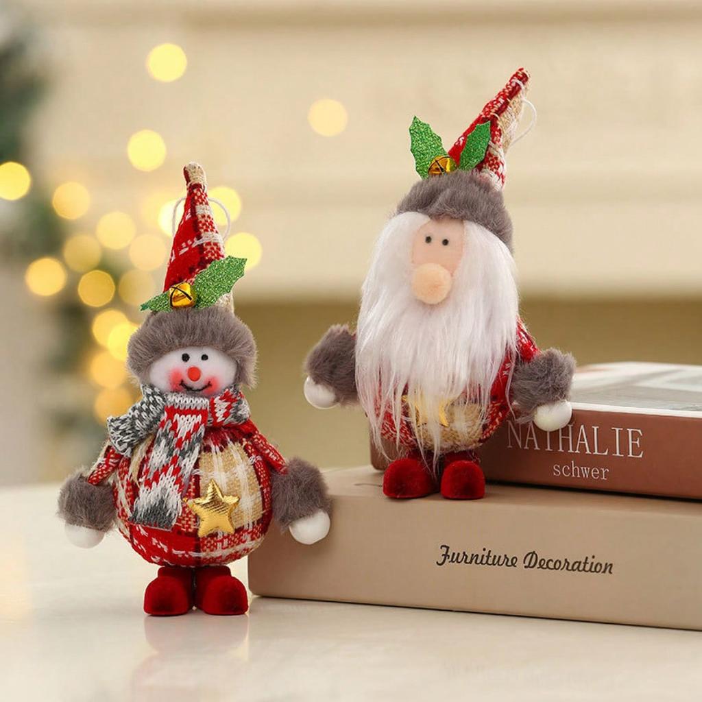 1pc Stand Santa Claus Snowman Elk Bear Doll Pendants Christmas Tree Decorations Children's Gifts New Year Christmas Decorations