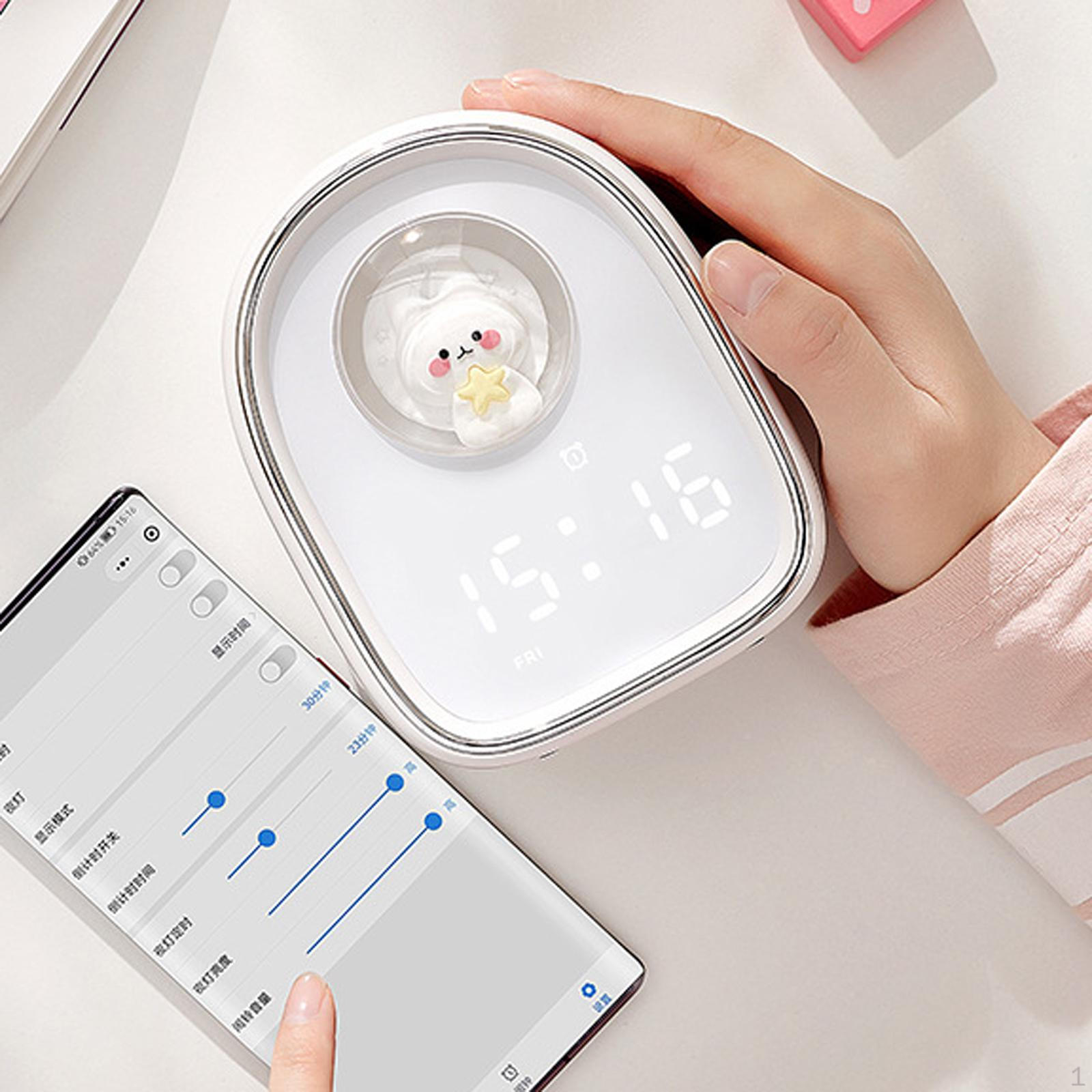 

Детский будильник двойной со светодиодной подсветкой для управления смартфоном белый