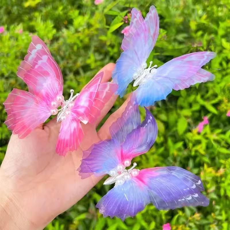 1PC Sweet Decorate Colorful Pearl Butterfly Hair Accessories Hairpin for Girls Hair Clip Glitter Moving Wings