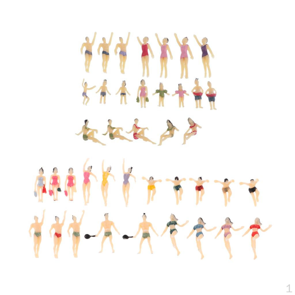 

40 шт. HO :100 Раскрашенных Модельных Фигурок Людей Пловец и Пляжная Толпа