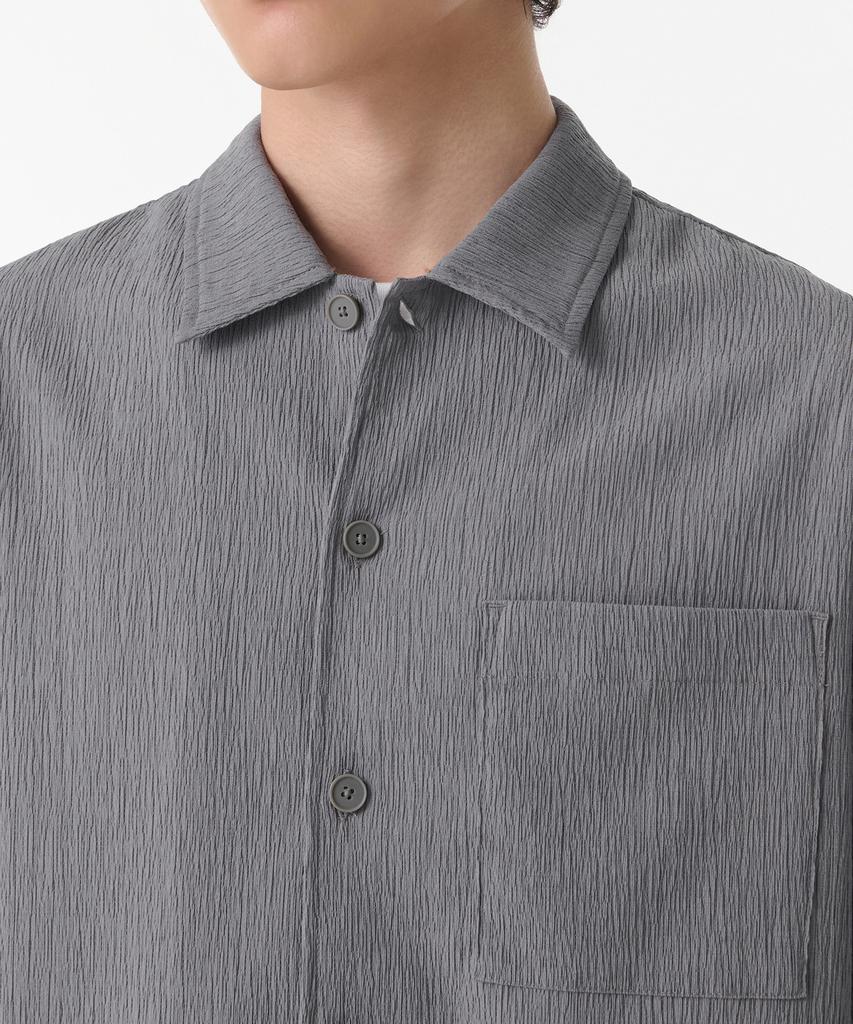 MUSINSA STANDARD Crinkle Relaxed Short Sleeve Shirt [Gray]