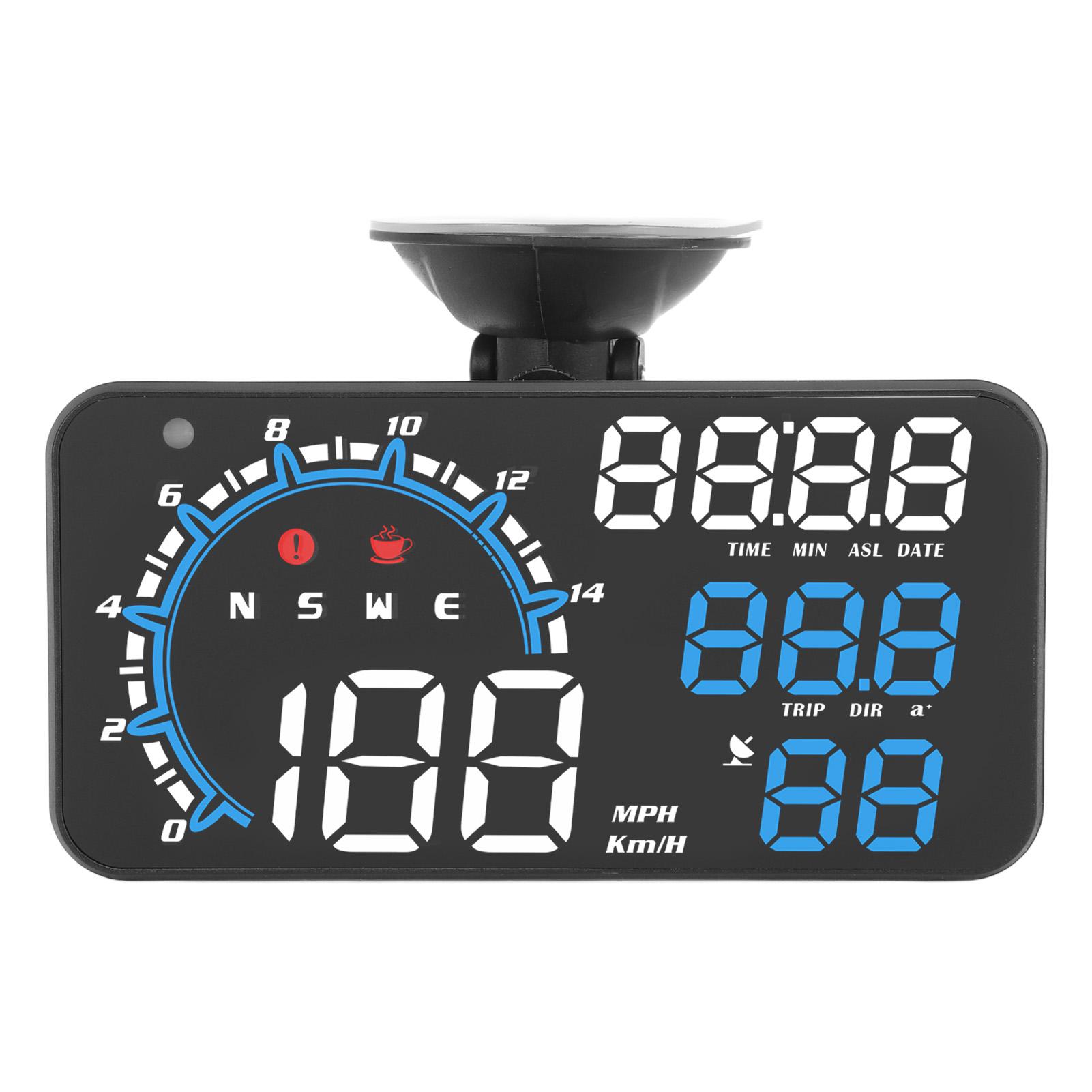 GPS Спидометр Сигнализация превышения скорости Напоминание об усталости Прочный HD дисплей HUD дисплей Универсальный для автомобиля Синий Белый