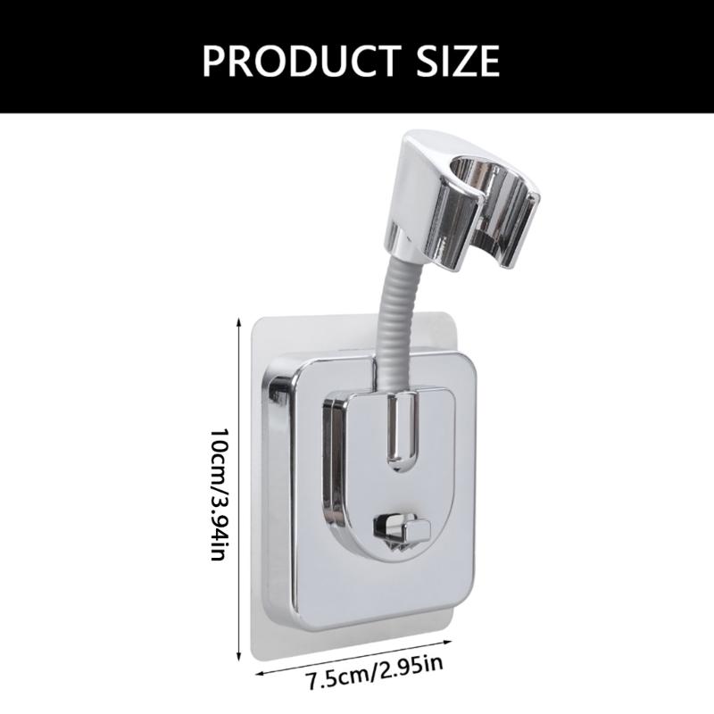 Adjustable Angle Shower Head Holder No Drilling Wall Mounted Strong Adhesive Shower Bracket for Bathroom Universal Fit