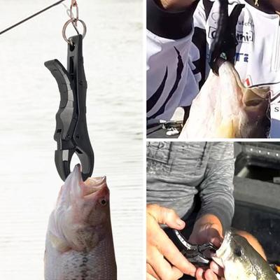 Mini Fish Lip Gripper Fish Mouth Grabber Ergonomic Handle Portable Fishing Pliers Fish Control Clamp Catcher Tong Fishing Accessories