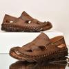 Summer Men's Leather Sandals Handmade Breathable Beach Shoes