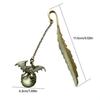 Fluorescent Feathered Dragon Bookmark Bronze Metal Vintage Portable Bookmark Students Study Reading Stationery Office Supplies