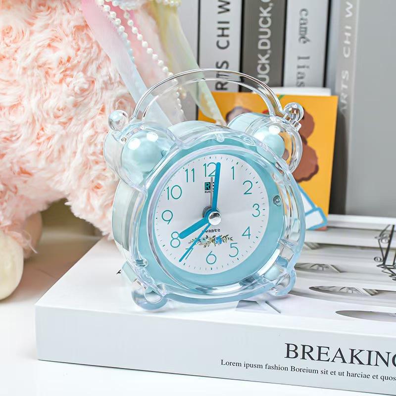 Silent Alarm Clock for Students Bedside Lazy People Getting Up In The Bedroom with Simple Night Light Cartoon Children Creative Learning Watch