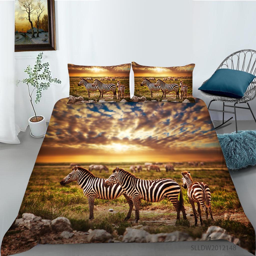 3D Zebra Pattern Home Bedding Set Bedding Cover Pillowcase AU/US/EU Full Size Bedding Set Home Decoration Gift