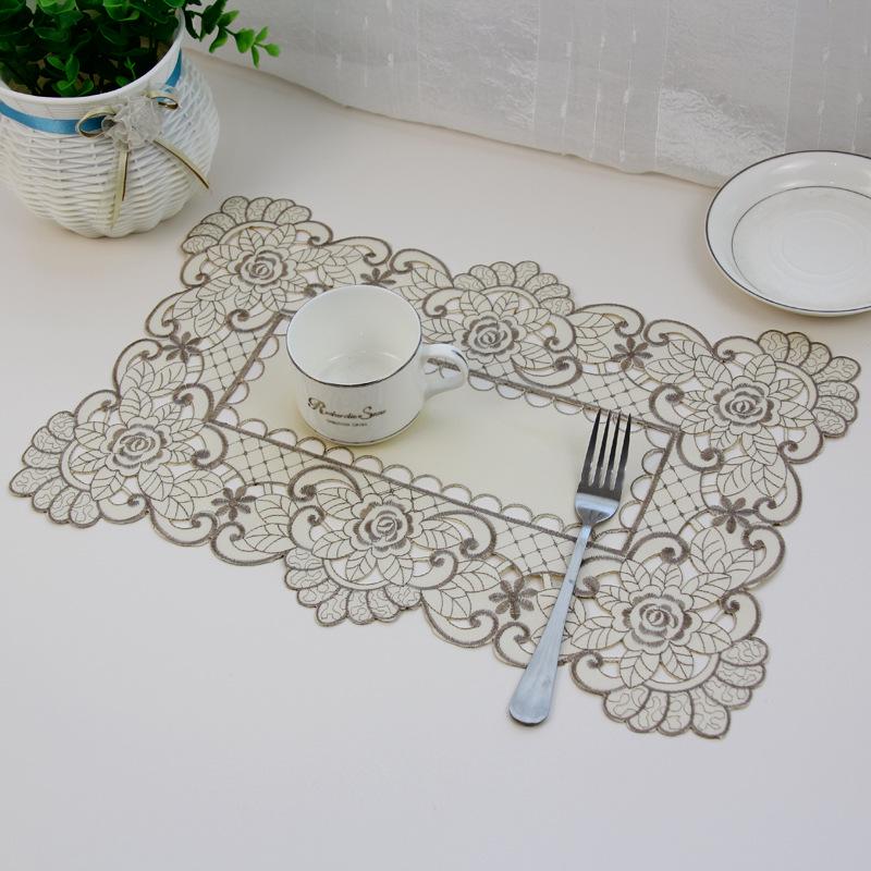 European Embroidered Heat-Resistant Rectangular Placemat