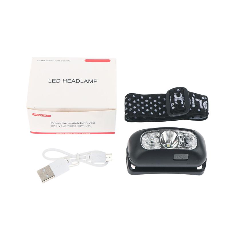 

USB Rechargeable Waterproof Headlamp Motion Sensor Bright LED Running Fishing Flash Head Lamp Headlight Infrared Sensor Light чорний