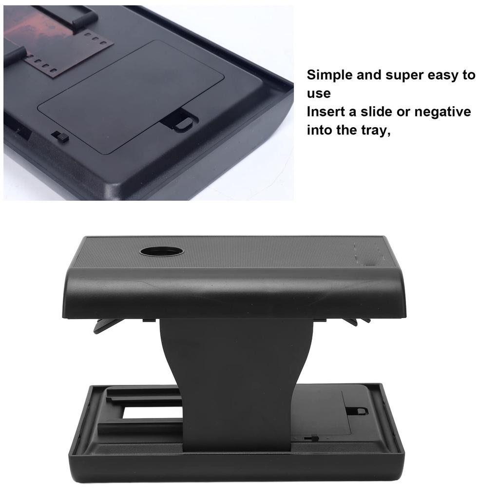 Film slide scanner, converts 35mm slides and negatives from film to JPEG, digital photo converter with LED illumination, foldable digital photo conver