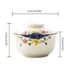 Elegant Ceramic Ramen Noddle Soup Bowl with Lid Microwave Oven and Dishwasher Safe for Formal Dining and Daily Activity