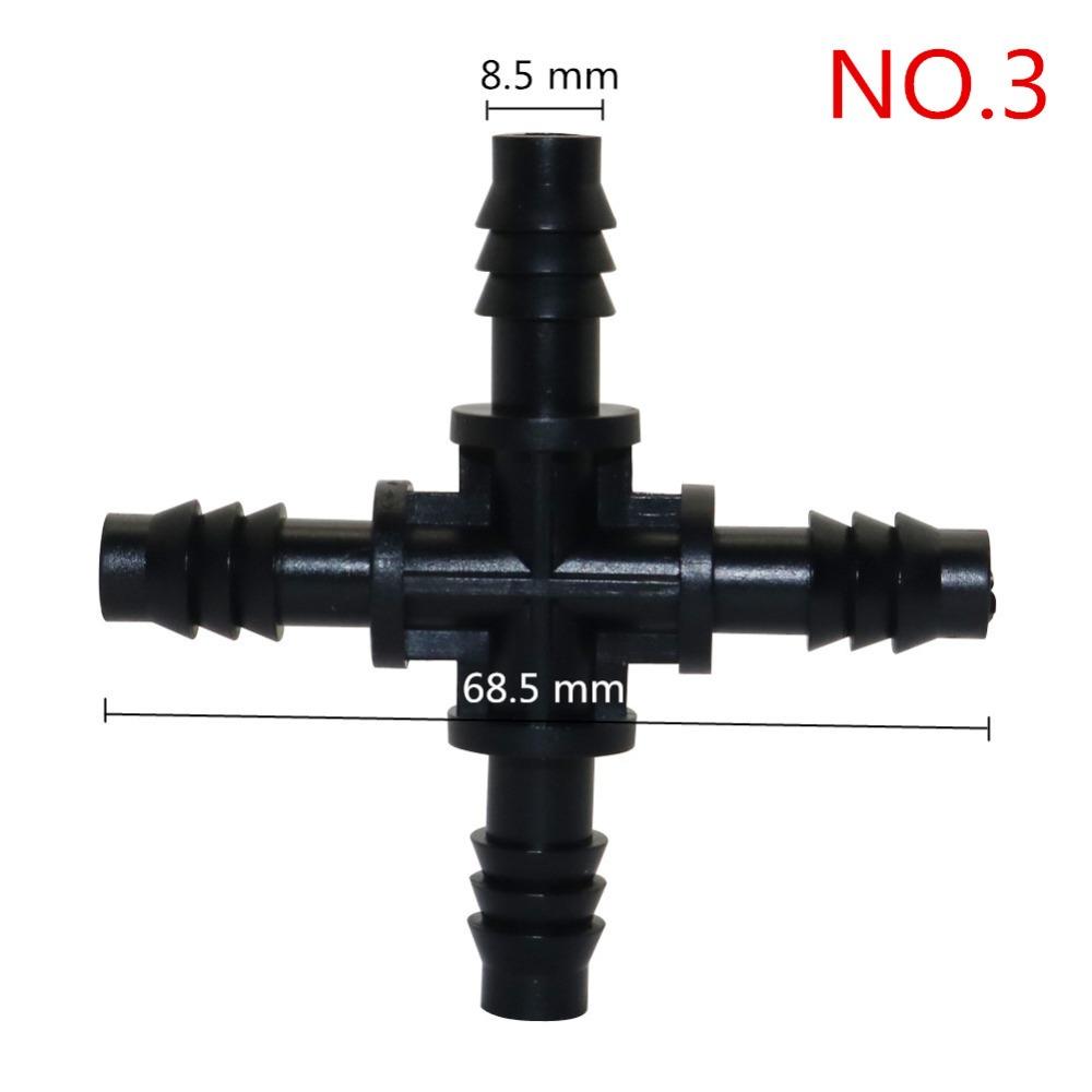 4mm, 8mm, 10mm Widerhaken Kreuzverbinder Bewässerungsrohrleitungsfittinge Schnellverbinder 4-Wege Schlauchverteiler Gelenk 20 Stück