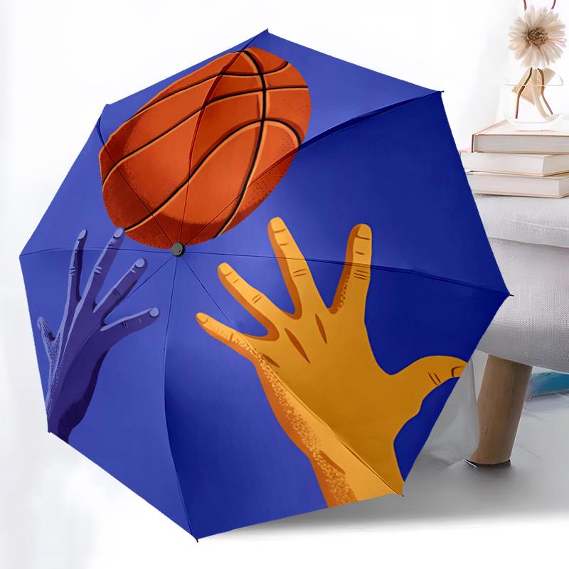 1 Stück Basketball Hs Ein Regenschirm mit Kunststoffgriff, Kompakt und Stilvoll, mit einem Lebendigen Cartoon-Muster, Perfekt für Zuhause, Reisen