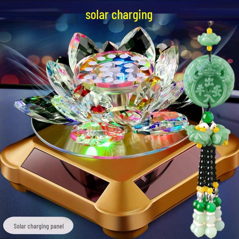 Solar Crystal Lotus Car Perfume Aromatherapy Ornament – Long-lasting Interior Decoration for Men