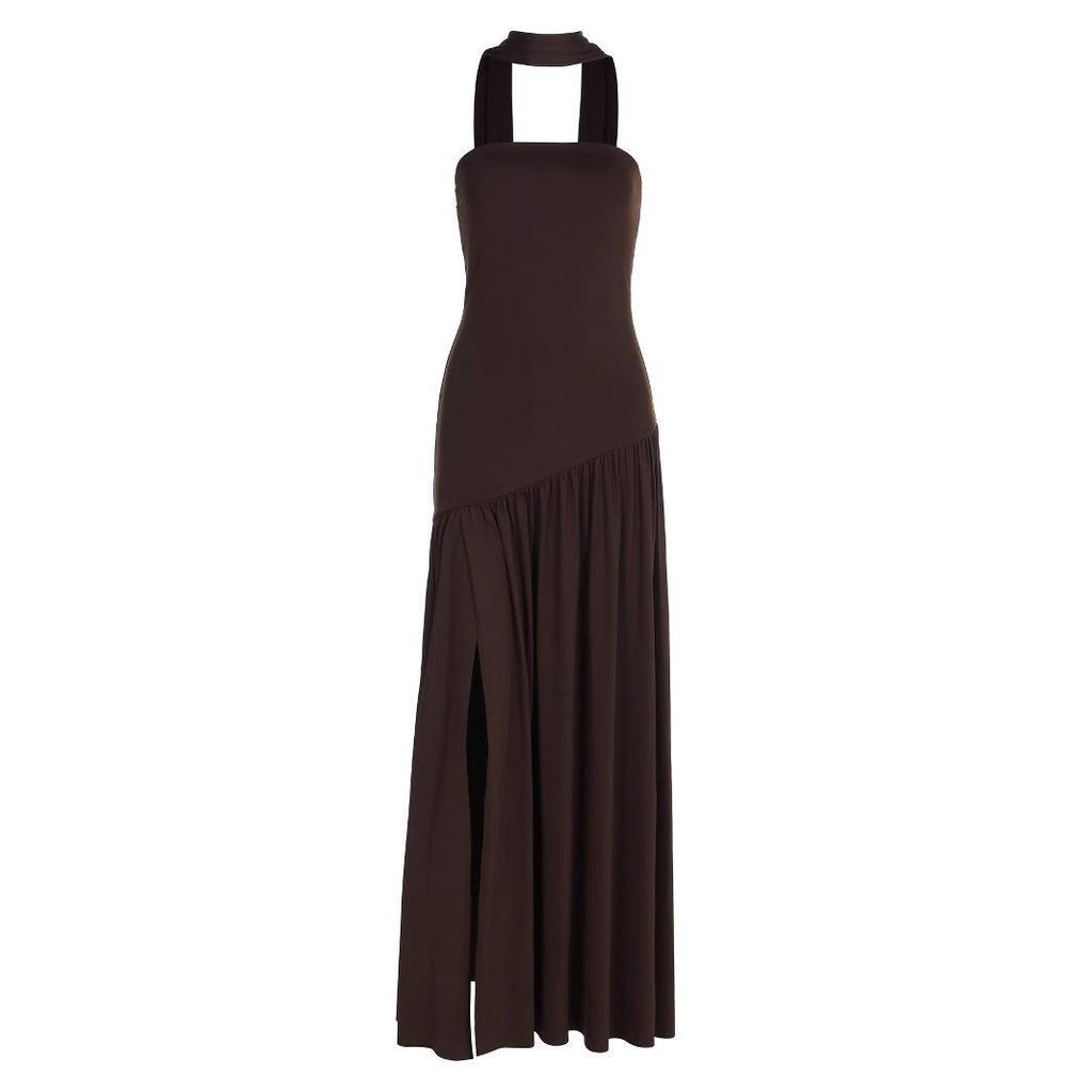 2025 European & American Diagonal Spliced Strapless Evening Gown - Sexy Ruched Long Dress for Women